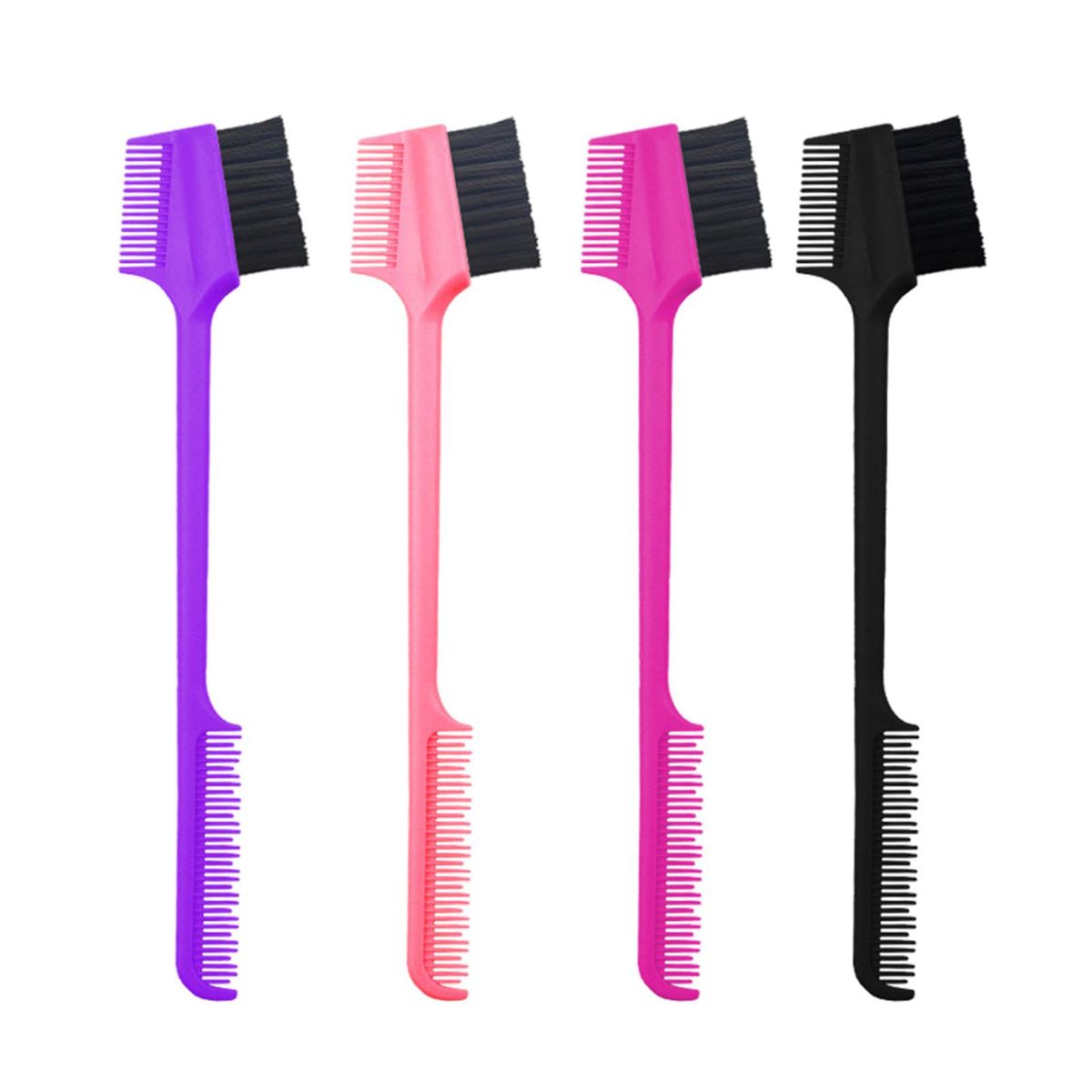 Double Sided Edge Control Hair Brush Comb For All Hair Types Fine Pink