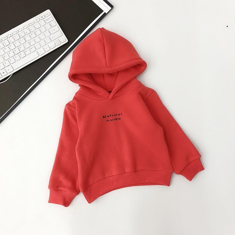 Children's Hooded Sweatshirt Solid Color Sweatshirt Red