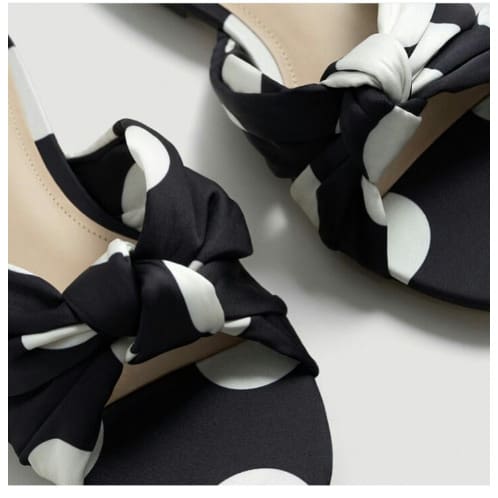 Poker Dot Satin Slippers
