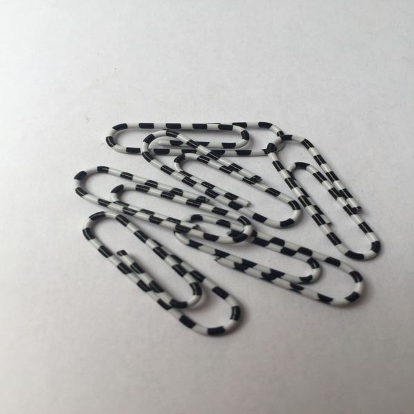 Alco-Albert Black And White Stripe Paper Clips
