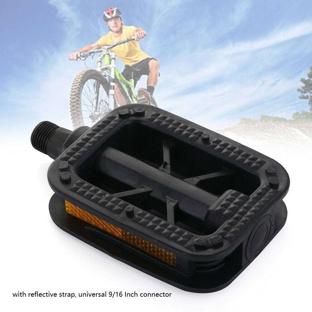 1 Pair 9/16" Bicycle Pedals Universal Anti-Skid One-piece Plastic MTB