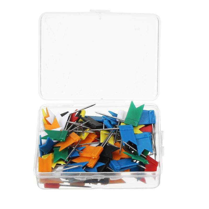 100pcs/set Flag Push Pins Nail Thumb Tack Cork Board Map Drawing Pins For Home Office School Stationery Supplies