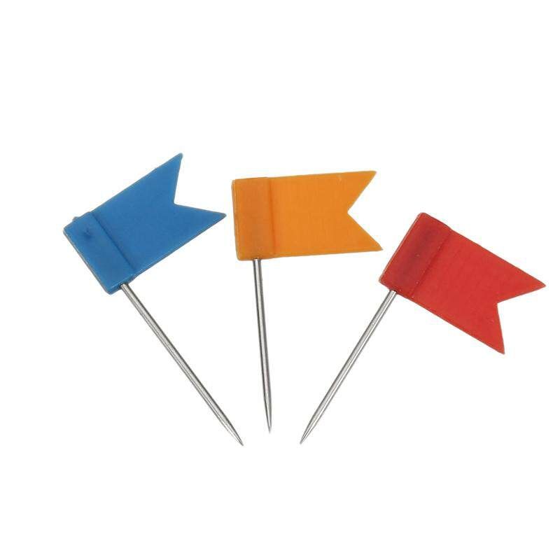 100pcs/set Flag Push Pins Nail Thumb Tack Cork Board Map Drawing Pins For Home Office School Stationery Supplies
