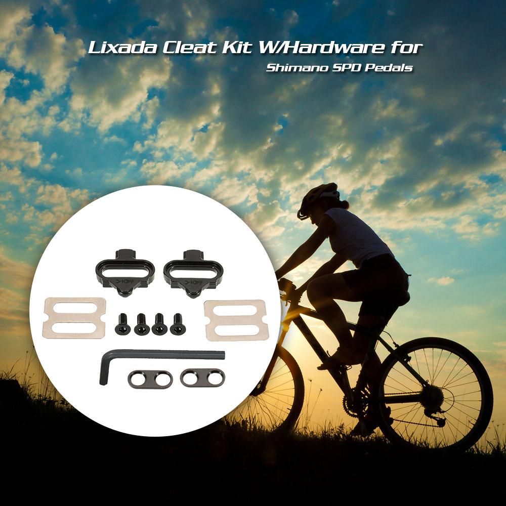 Bicycle Mountain Cleat Biking MTB Cleat Set Clips Kit W/Hardware Nuts Clip-in Cleats for Shimano SPD Pedals