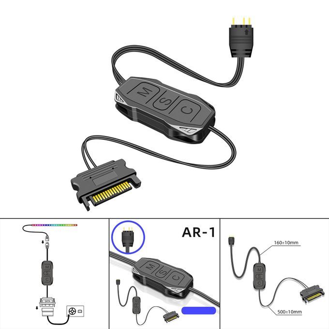 ARGB Controller Gray 5V  Power Supply For Water Cooler Desktop