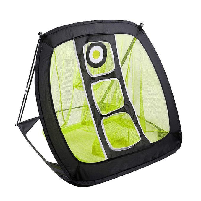 Portable Golf Chipping Net Golfing Target Net Bag, Black Yellow