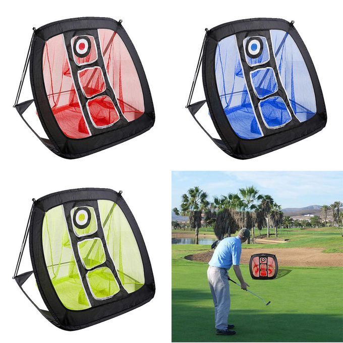 Portable Golf Chipping Net Golfing Target Net Bag, Black Yellow