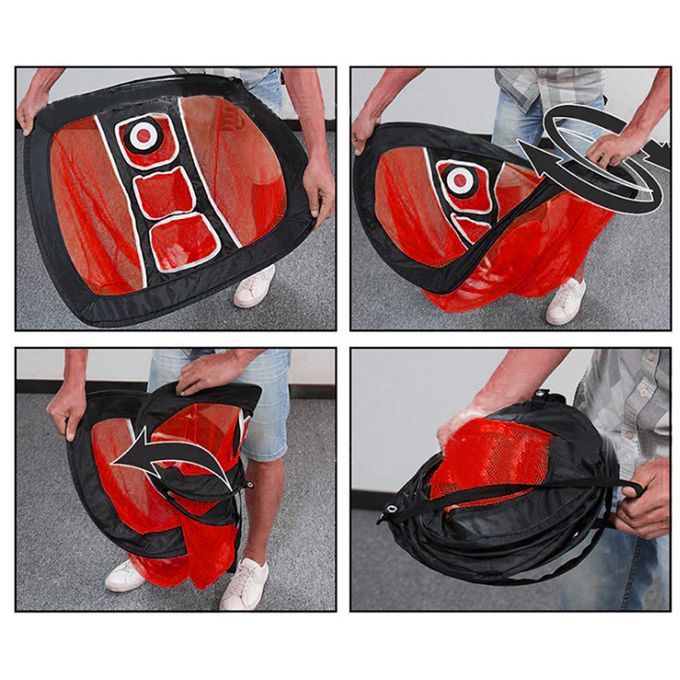 Portable Golf Chipping Net Golfing Target Net Bag, Black Yellow