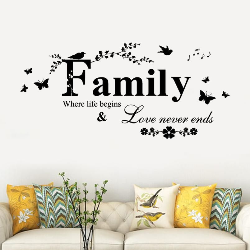 Family English Letter Creative Living Room Porch Decoration Background Wall Stickers