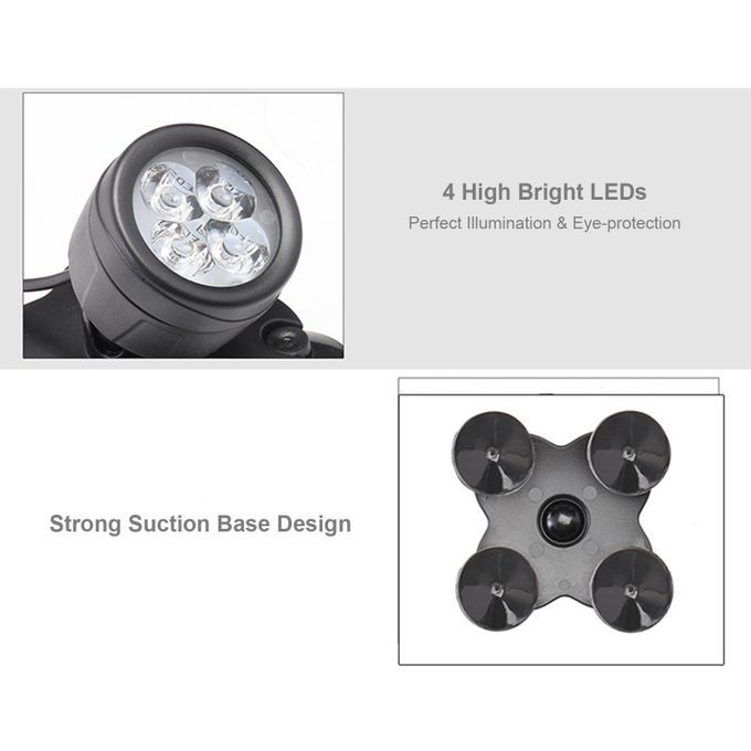 4PCS 4 LEDs RGB Underwater Diving Lamp Light Kit Set With