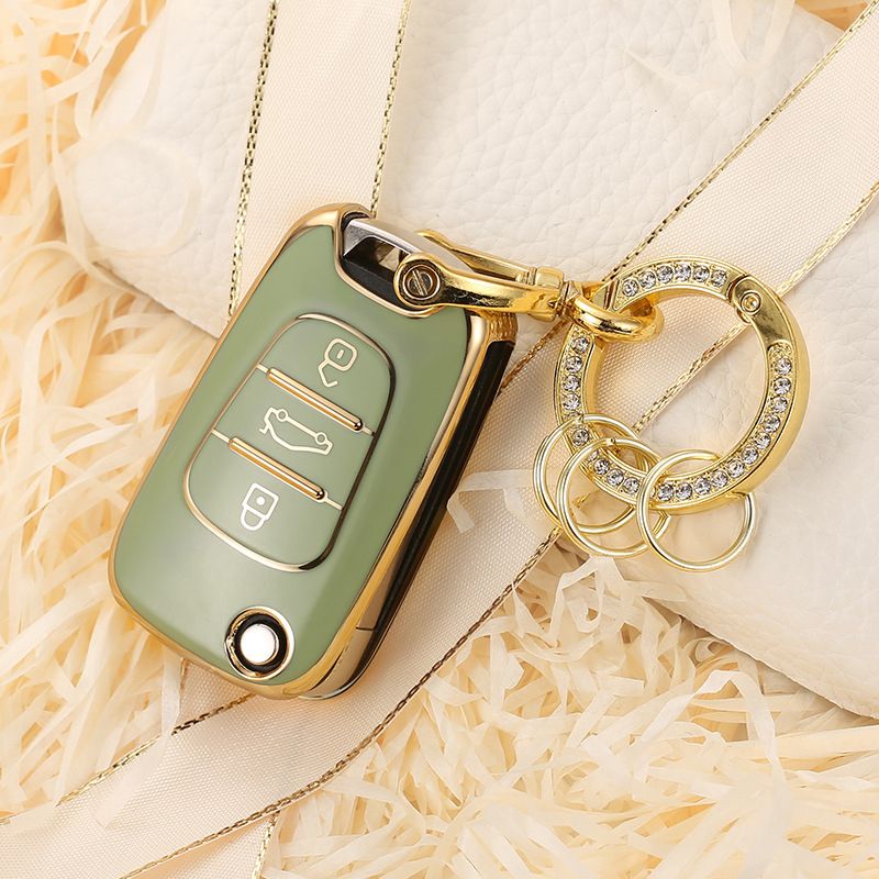 Car Key Case Cover Fob For Hyundai I20 I30 Ix20 Ix35 Elantra Accent  For Kia-green O
