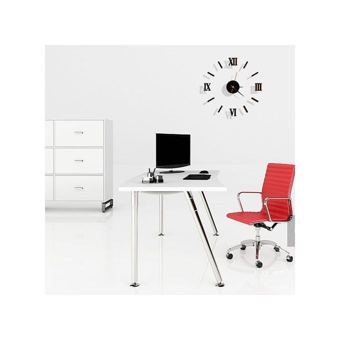 Wall Clock Watch Large Modern Simple DIY Sticker Decal 3D Roman Numeral Home