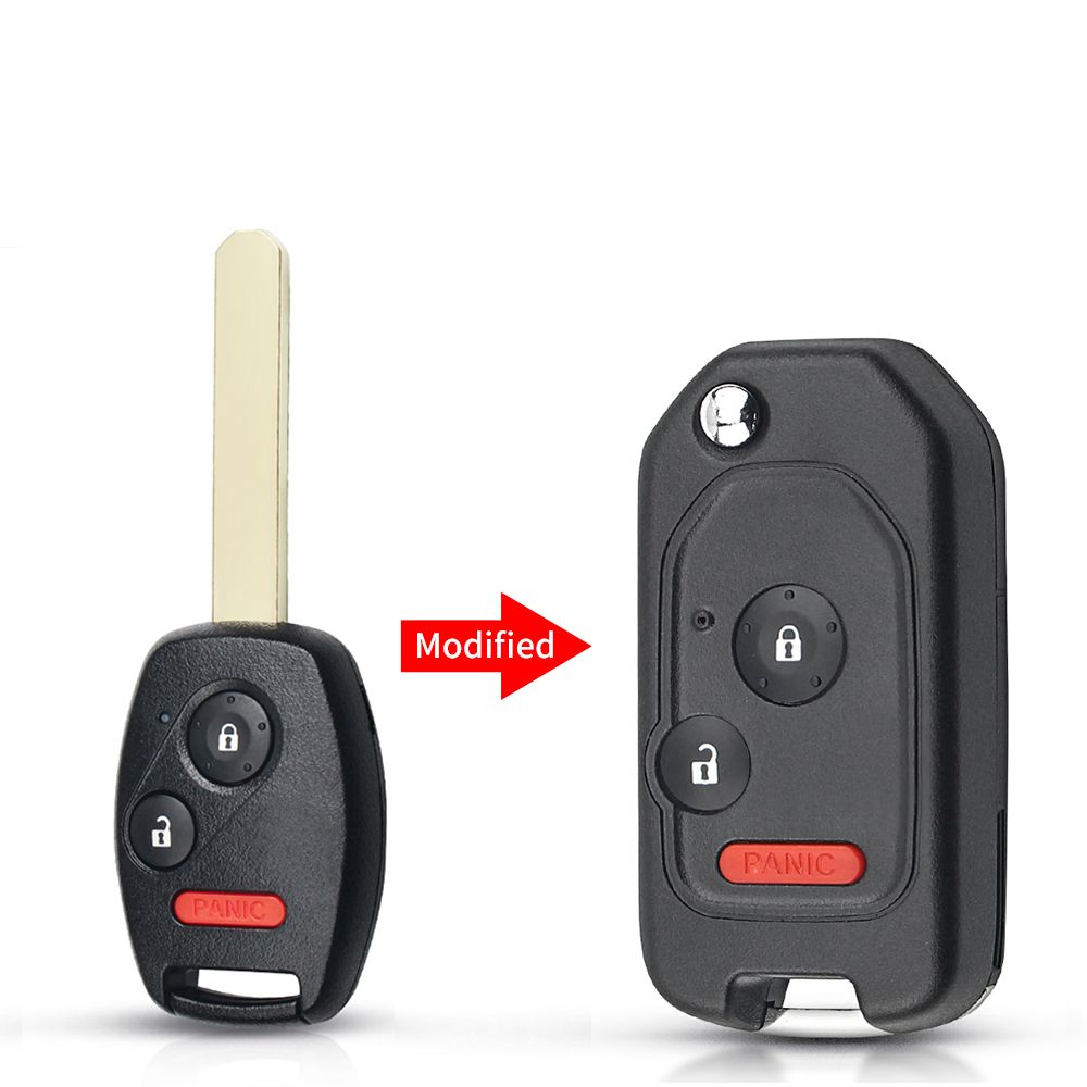 Remote 2 On Flip Folding Car Key Shell Case Cover For Honda CRV Accord Civic