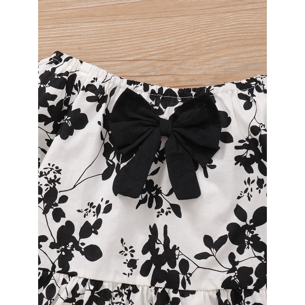 1-6Years Kids Girl Boat Neck Long Sleeves Blouse+Trousers