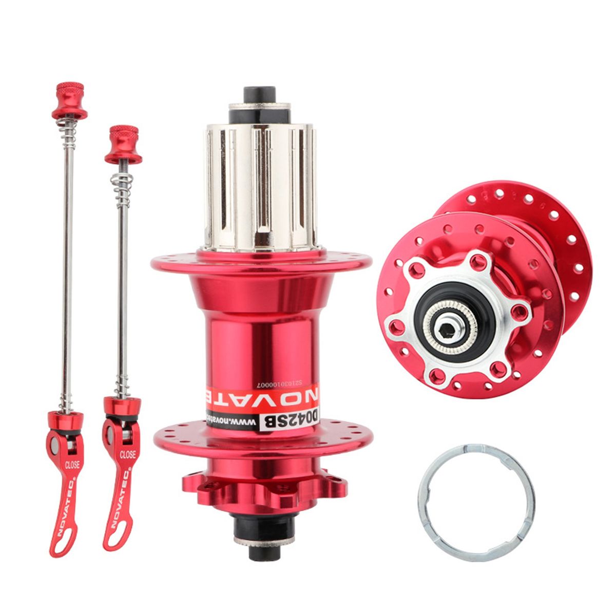 1 Pair Disc Brake Hub Rust Resistant Bicycle Hub Red