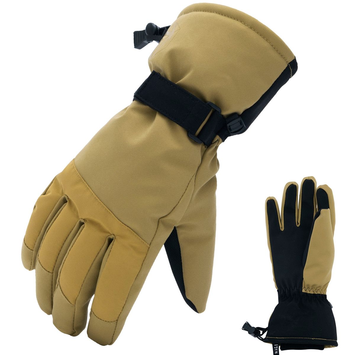 (Purple)Extra Thick PU Palm Ski Gloves Winter Snow Outdoor