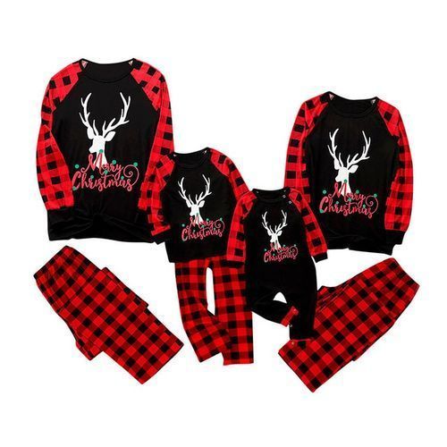 Pajamas Family Mommy Dady Me Merry Xmas Red_Kids 6-7 Years