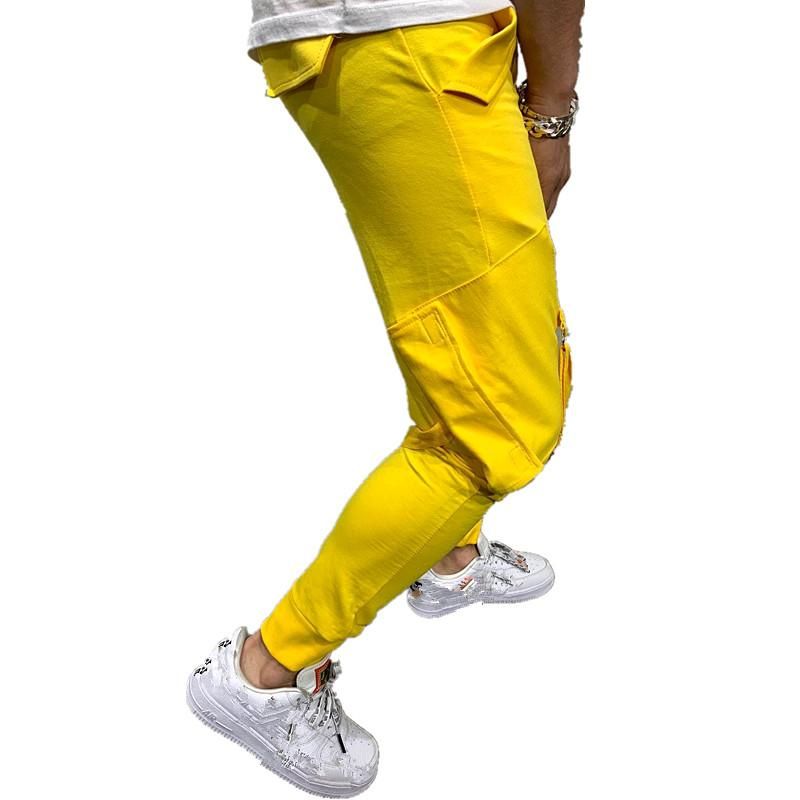 Men's tracksuit pants with tether hip hop big pocket and leg straps casual tracksuit pants long pants