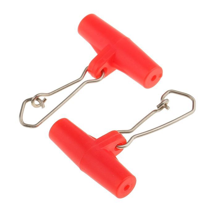 20Pcs Sinker Slide Clips Plastic Head Swivel Hooked Snap  L Red