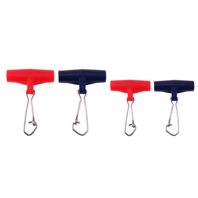 20Pcs Sinker Slide Clips Plastic Head Swivel Hooked Snap  L Red