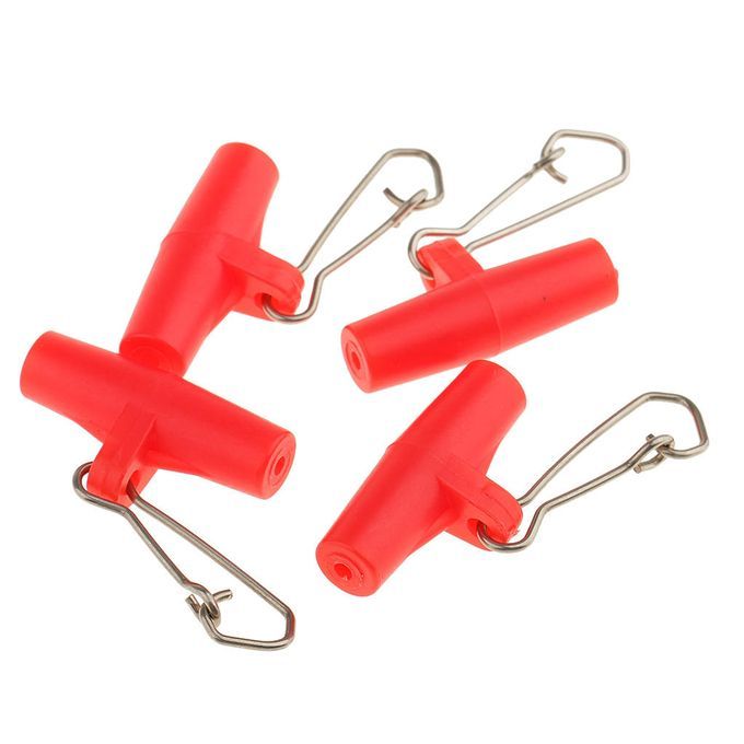 20Pcs Sinker Slide Clips Plastic Head Swivel Hooked Snap  L Red