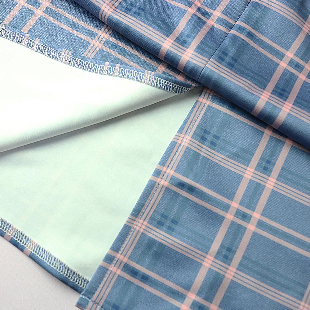 High waisted and buttocks covered plaid, elegant and elastic, versatile pencil skirt, women's half