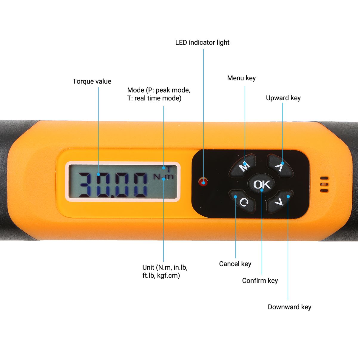 1/4 Inch Digital Torque Wrench Electronic Torque Wrench With