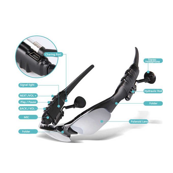 High End Audio FBI Glasses Bone Conduction Smart Headset Sweatproof Bluetooth Music Sunglasses