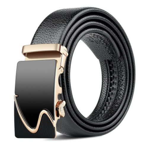 Men's Leather Belt With Automatic Buckle