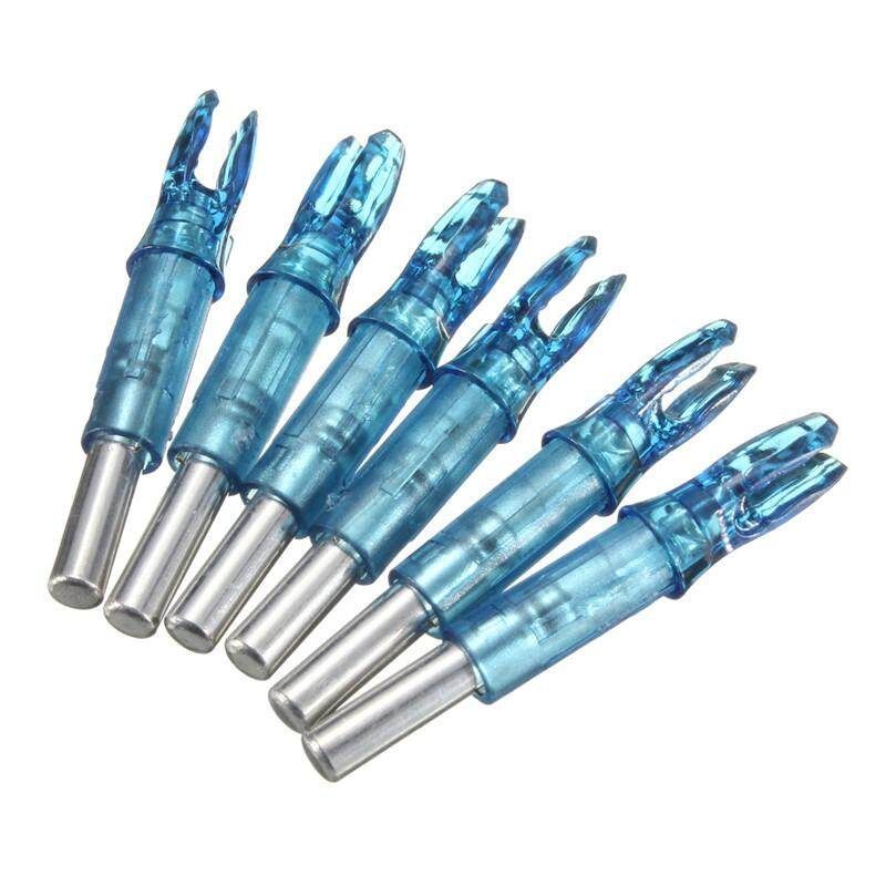 6PCS Hunting Lighted Nock Compound Bow LED Lighted Arrow Nocks Red Blue (blue)