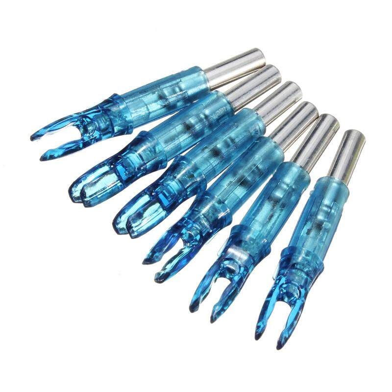 6PCS Hunting Lighted Nock Compound Bow LED Lighted Arrow Nocks Red Blue (blue)