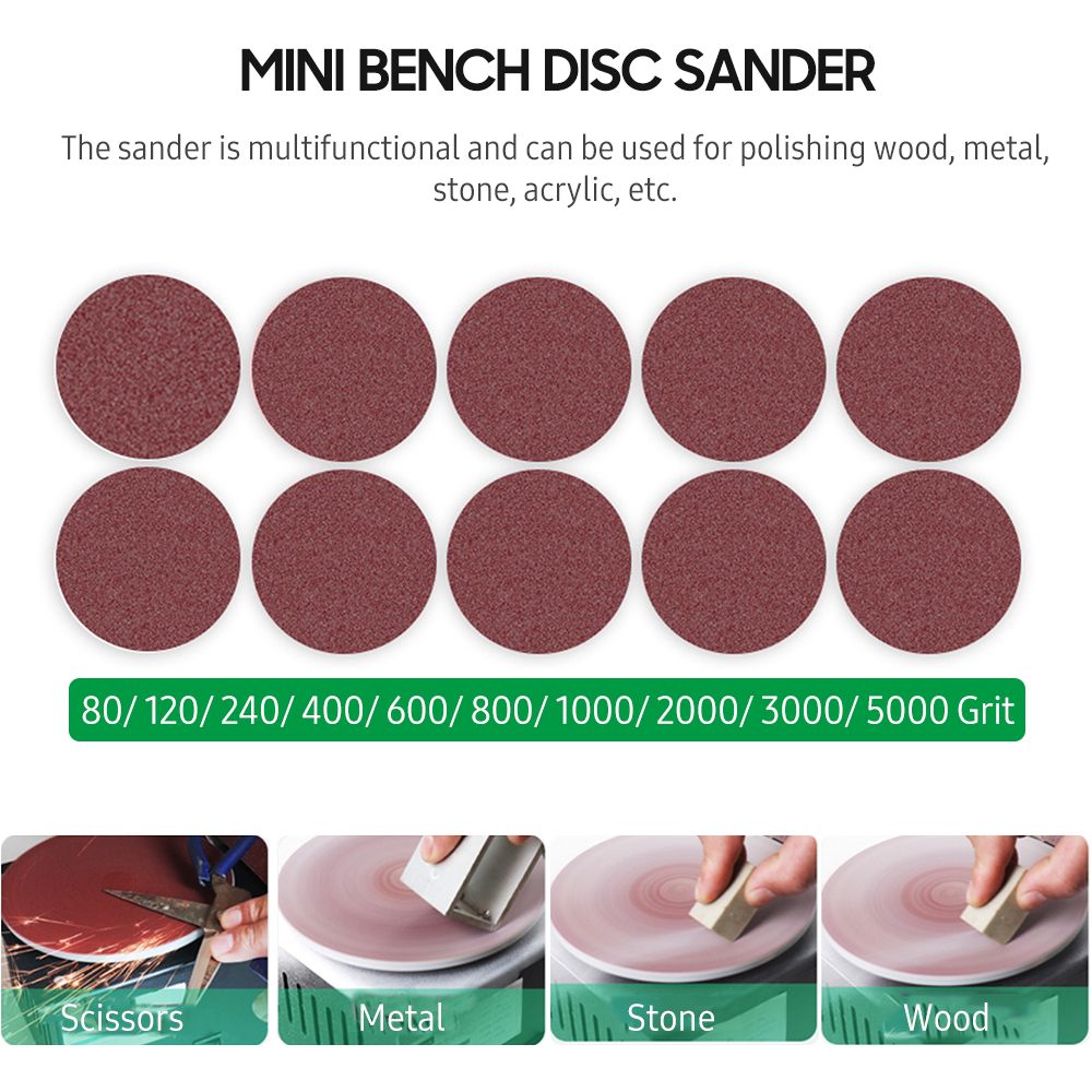 Mini Bench Disc Sander And Sanding Roller With Flexible