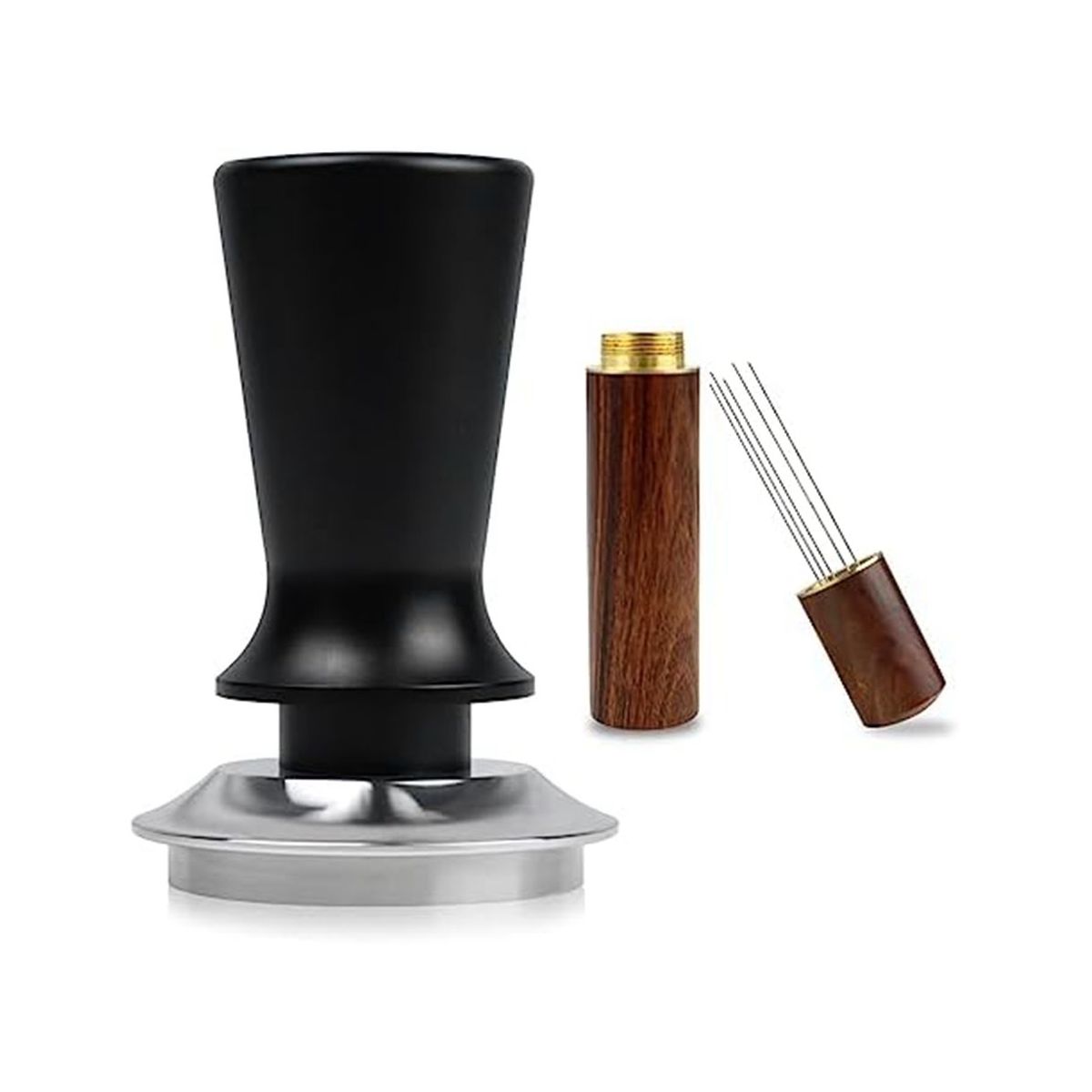 Espresso Tamper 51mm & Espresso Stirrer, Espresso Tamper, Calibrated Spring Loaded Hand Tamper Stainless Steel Base
