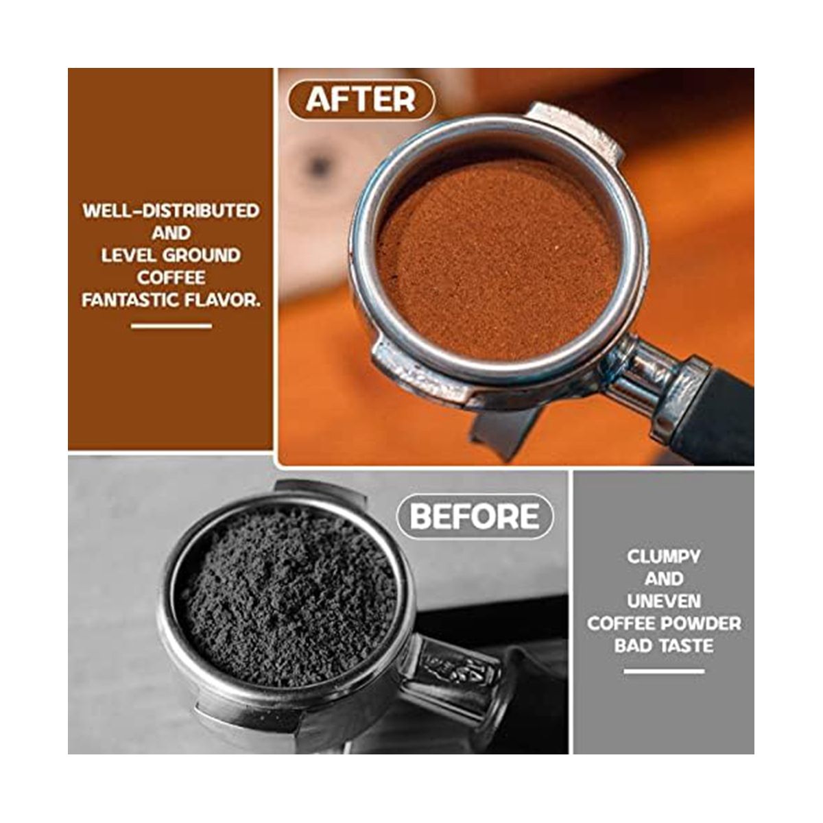 Espresso Tamper 51mm & Espresso Stirrer, Espresso Tamper, Calibrated Spring Loaded Hand Tamper Stainless Steel Base