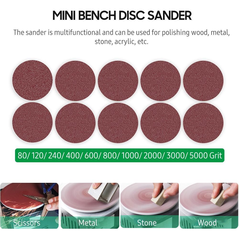 Mini Bench Belt and Disc Sander Sanding Roller with Flexible Extension Rod Kit Electric Edge Sharpener 7 Variable Speed with Sanding Disc/ Belt/ Band/ Wheel DIY Benchtop Polishing Grinding Machine for Wood Metal Acrylic