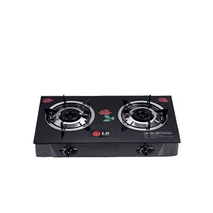 2 Gas Burner Tempered Glass TableTop Cooker Hob