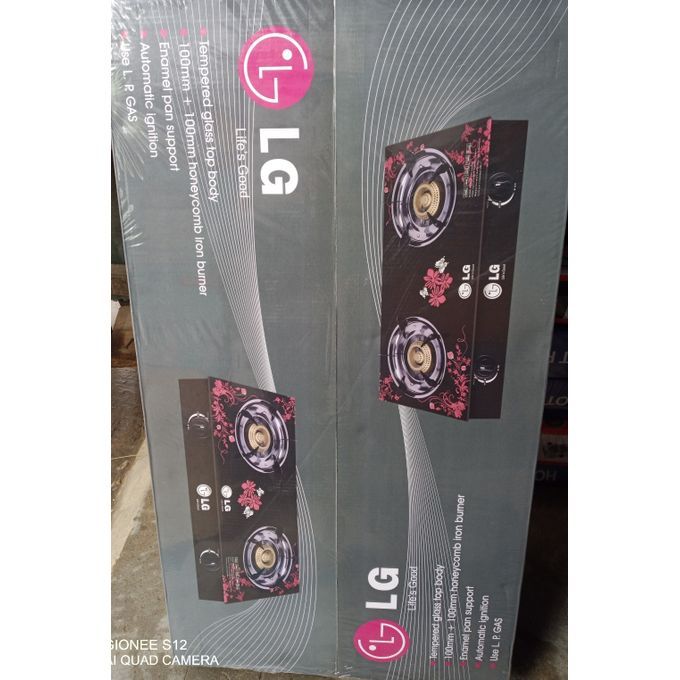 2 Gas Burner Tempered Glass TableTop Cooker Hob