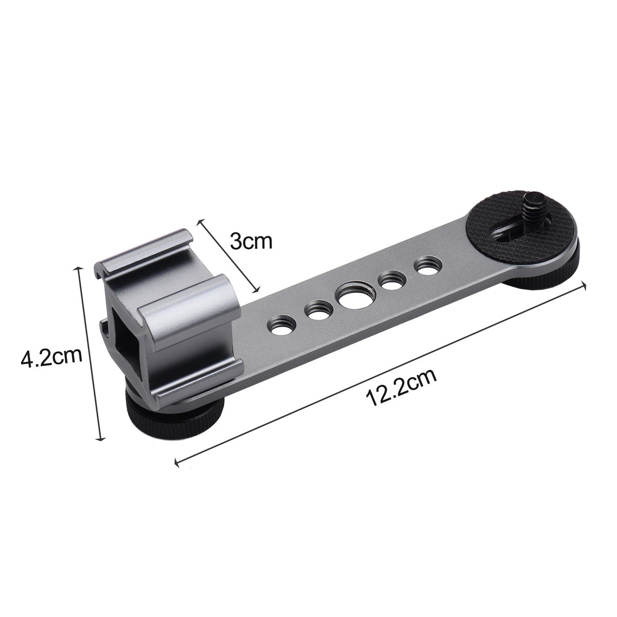 Triple Cold Shoe Mount Bracket Extension Bar With 1/4 Inch