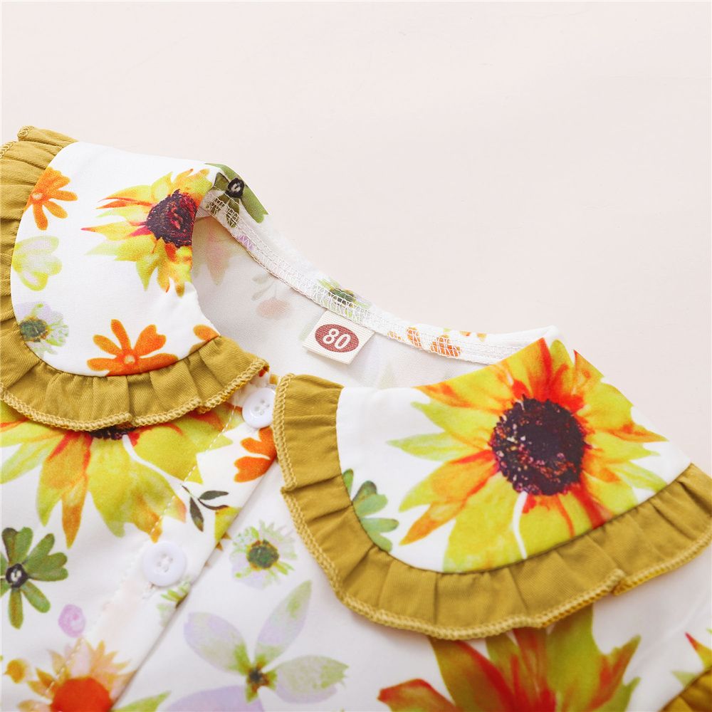 2-6 Years Kid Girl 2PCS Suit Set/Floral Sleeveless Blouse+Tulle Skirt