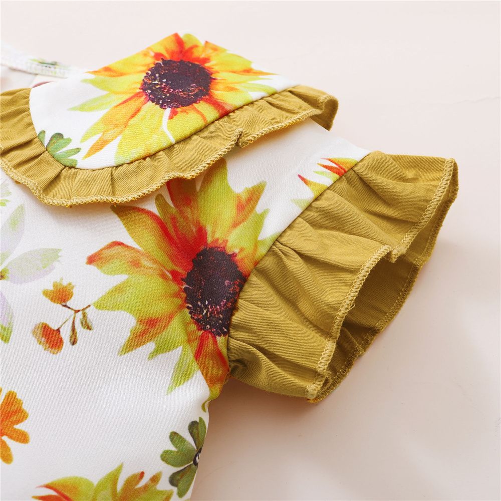 2-6 Years Kid Girl 2PCS Suit Set/Floral Sleeveless Blouse+Tulle Skirt