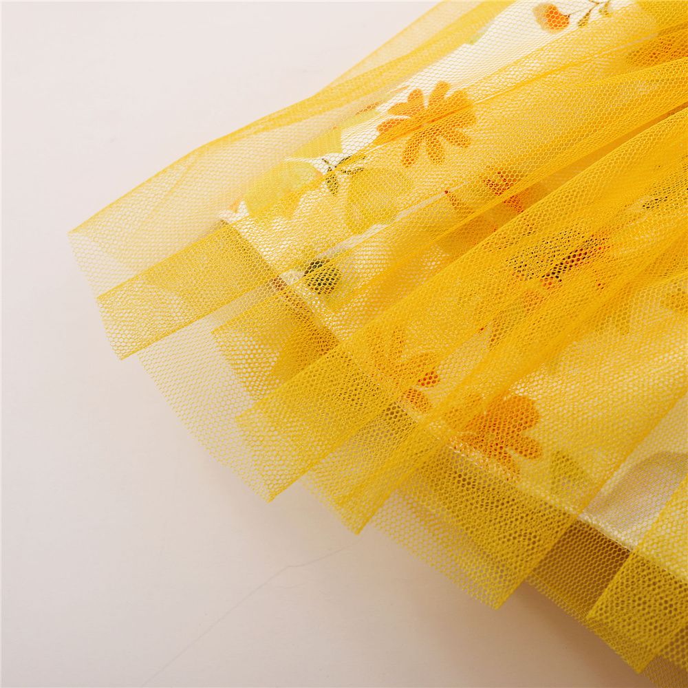 2-6 Years Kid Girl 2PCS Suit Set/Floral Sleeveless Blouse+Tulle Skirt