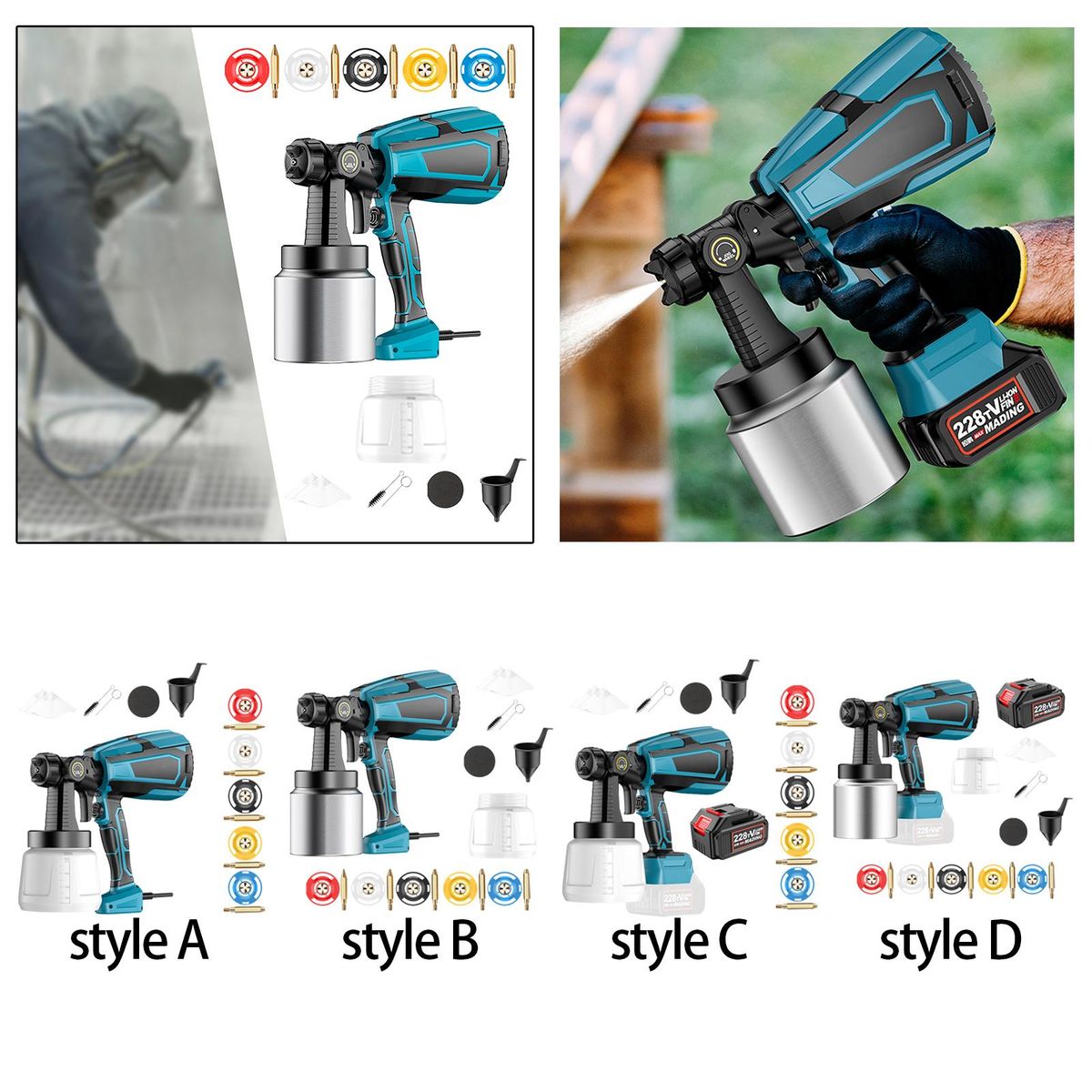 Cordless Paint Sprayer 1000ml Handheld High  A