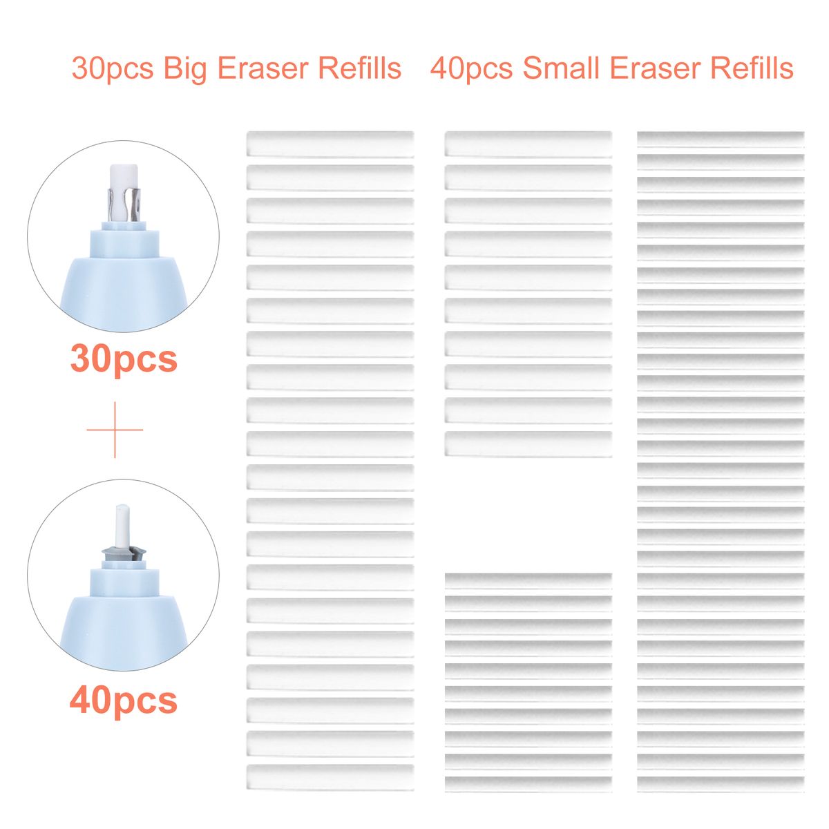 Portable Electric Eraser Refills 30pcs Big/Thick +