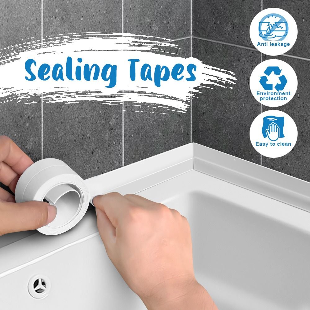 2pcs Bathroom Shower Sink Sealing Adhesive Strip Tape