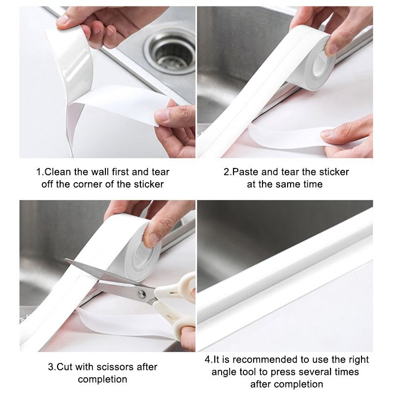 2pcs Bathroom Shower Sink Sealing Adhesive Strip Tape