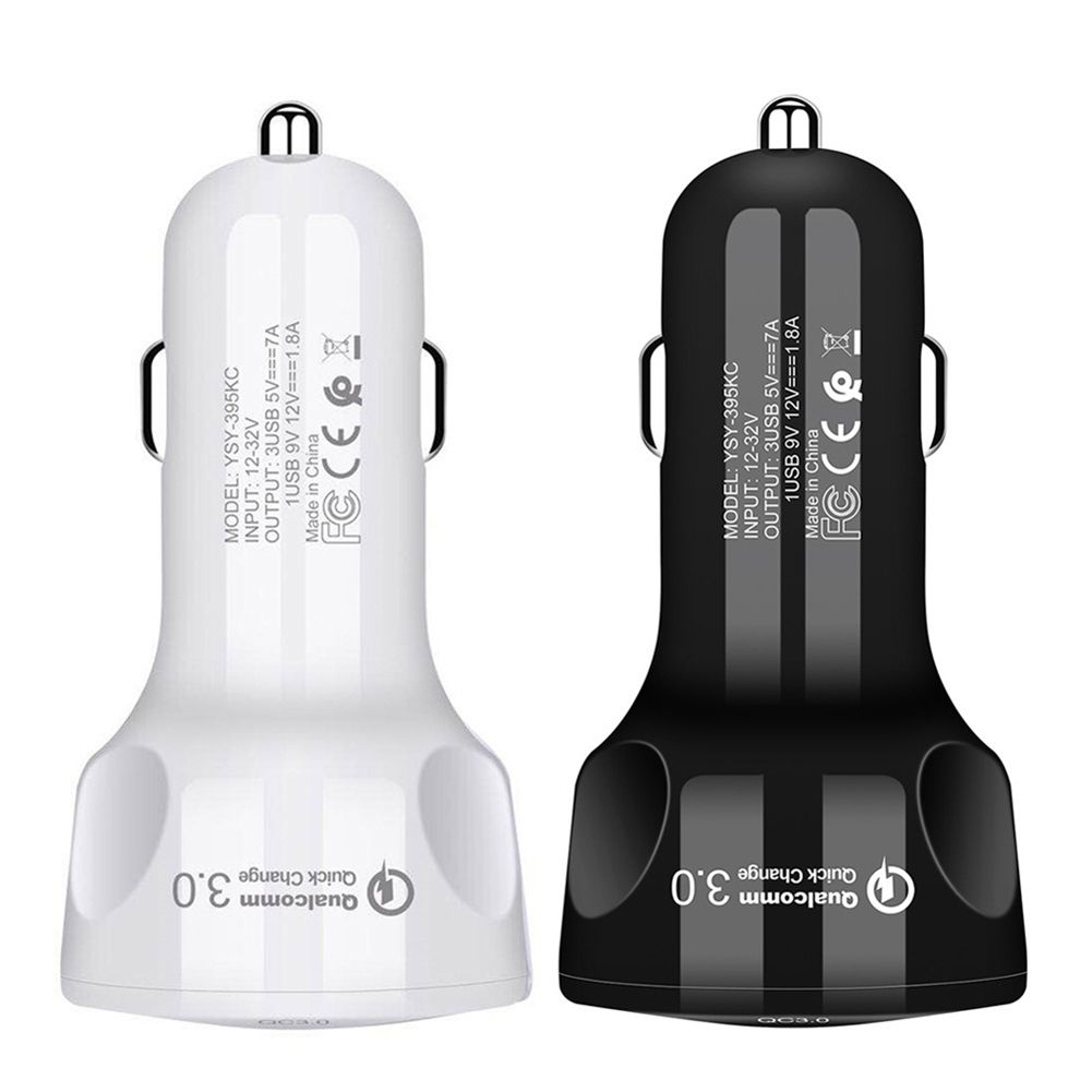 3 USB Port QC3.0 Quick Charge Car Auto -Black