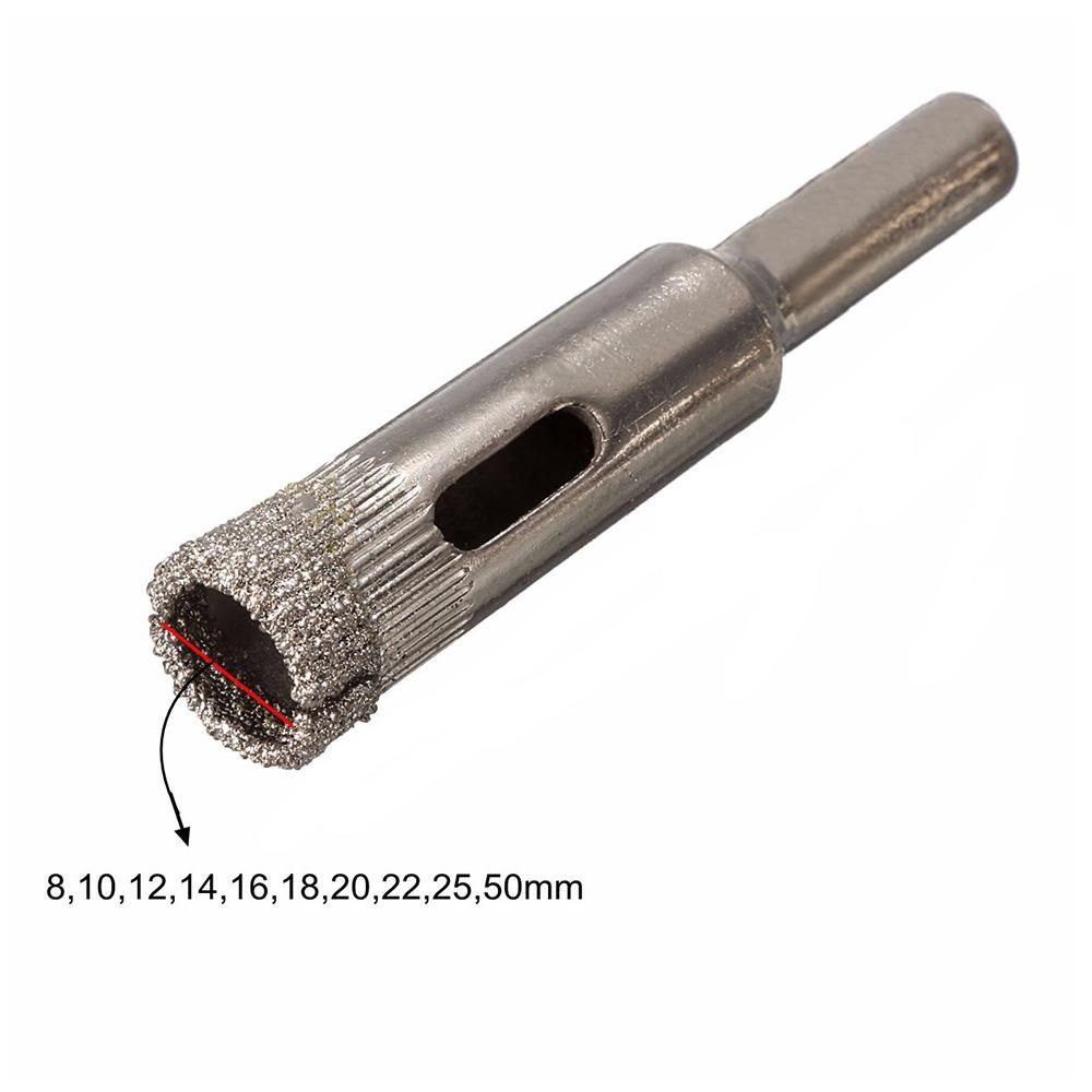 Diamond Drill Bit Set 10Pcs Hole Saw 8-25mm-50mm for Diamond Coating Carbon Steel Glass Ceramics Porcelain Tile Brick Marble