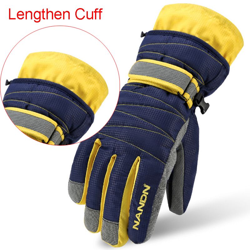 (Bk)Winter Warm Mountain Snowboard Ski Gloves Men Women Cold Snow Skiing Mittens Waterproof Sn GRE