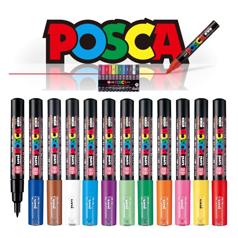 Propylene 12 8 Colors Mitsubishi Posca PC-1M Paint Marker-