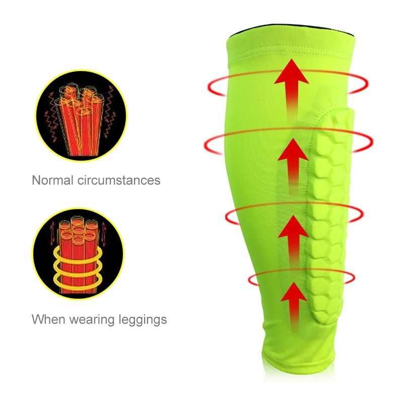 Football Anti-collision Leggings Outdoor Basketball Riding Mountaineering Ankle Protect Calf Socks Gear Protecter(Red Size: M)